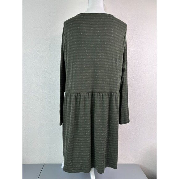 PureJill J.‎ Jill women's large green striped knit fit and flare mini dress - Picture 4 of 6